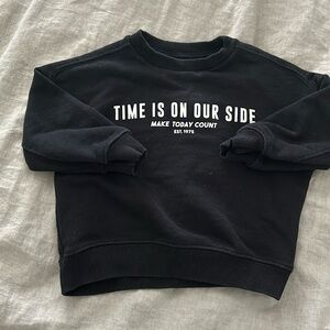 Zara Black Printed Crew Neck Pullover Sweatshirt. Size 12-18mo